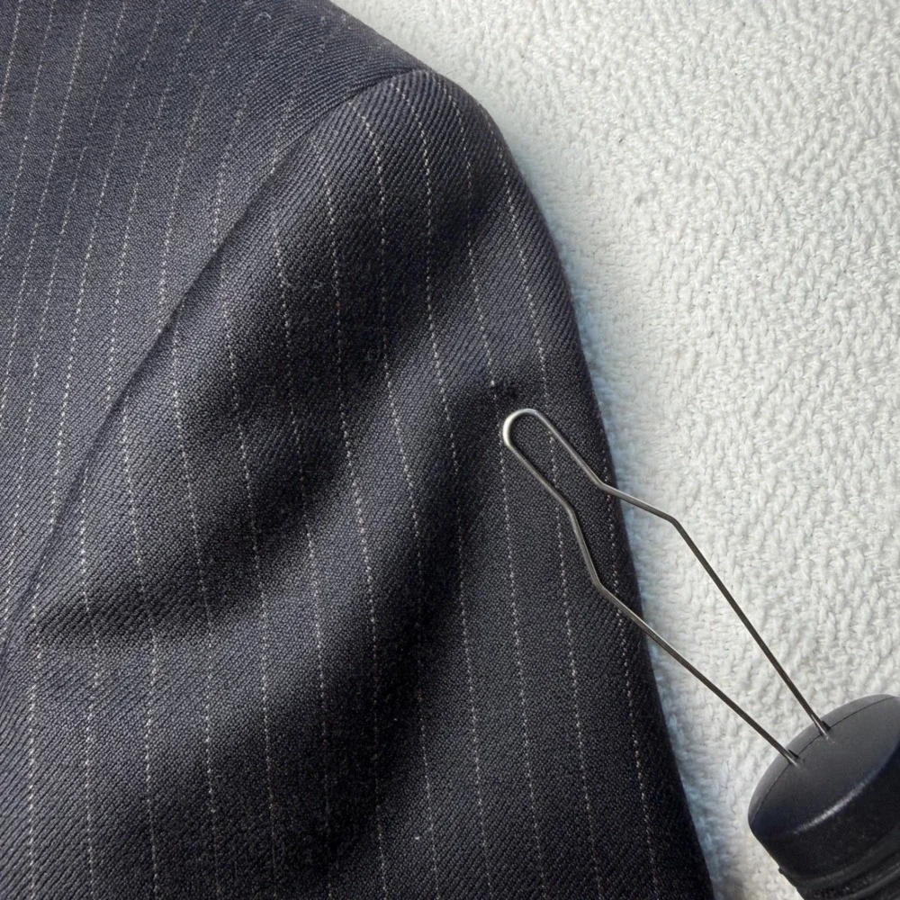 Hickey Freeman Collection Mens 38 Short Wool Cashmere Pinstripe Blazer USA Made